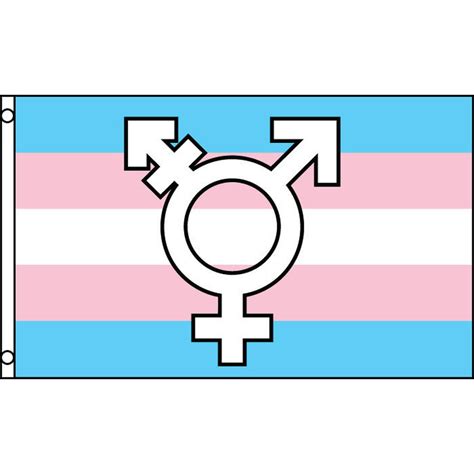 Transgender Symbol Lgbt Polyester 3x5 Foot Flag Gay Lesbian Bisexual