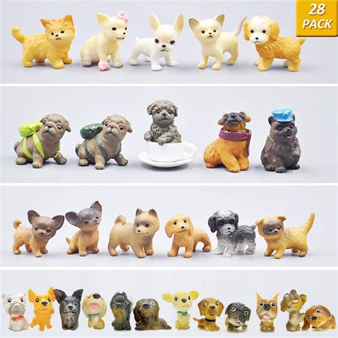 mini plastic puppy dog figurines high imitation detailed toy kids  pack gift ebay