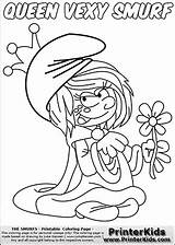 Pages Smurf Coloring Smurfs Colouring Flower Vexy Queen Choose Board sketch template