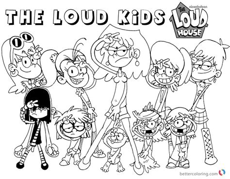 loud house coloring pages characters  printable coloring pages