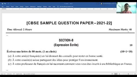 cbse french class  letter writing term    youtube