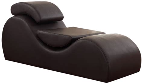 Dark Brown Faux Leather Deluxe Stretch Chaise Sex Sofa