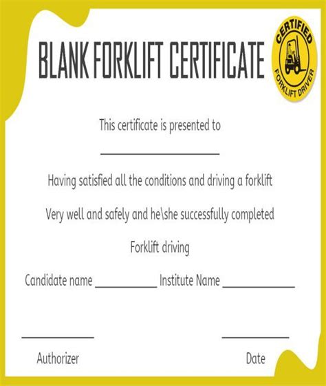 forklift certification card template  training  forklift
