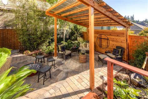 lean  patio cover paradise restored landscaping rustic pergola backyard patio patio gazebo