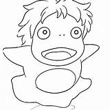 Ponyo Coloring Pages Ghibli Studio Clipart Coloriage La Falaise Sur Sketch Kids Drawings Printable Dessin Personnages Characters Painting Party Books sketch template