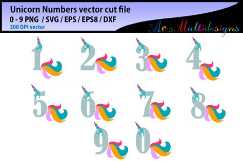 unicorn numbers graphics  illustration unicorn number svg unicorn silhouette svg