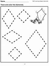 Tracing Rhombus Kids Kindergarten K5worksheets Links sketch template