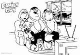 Tv Coloring Pages Family Watching Guy Printable Drawing Kids Contour Worksheet Color Lines Getcolorings Getdrawings Template sketch template