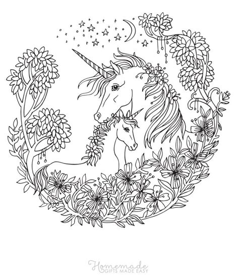 printable unicorn coloring pages  adults happier human