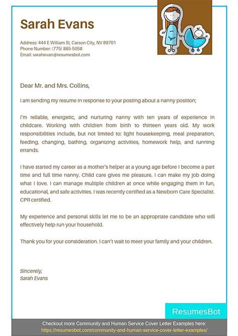 nanny cover letter samples templates pdfword  rb