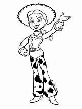 Printable Coloring Jessie Toy Story Cowgirl Disney Buzz Lightyear Flying Hit Movie sketch template