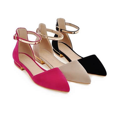 pointed toe ankle strap flats sandals women 7650 ankle strap flats