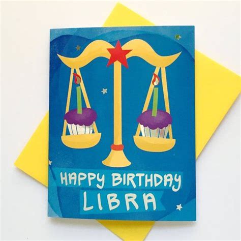 Libra Birthday Card Silver Foil Card Birthday Card