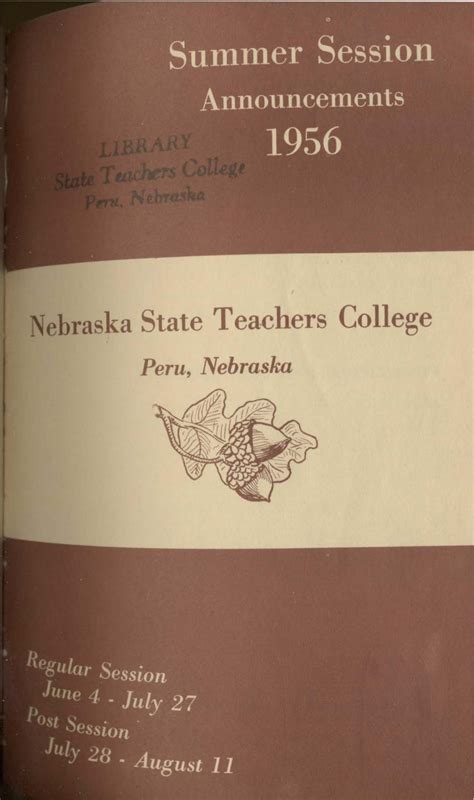 summer catalog  peru state teachers college nebraska  peru