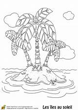 Coloriage Palmiers Hugolescargot Vacances Coloriages îles Poisson Islas sketch template