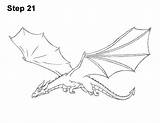 Draw Dragon Flying Step Wings Color Side sketch template