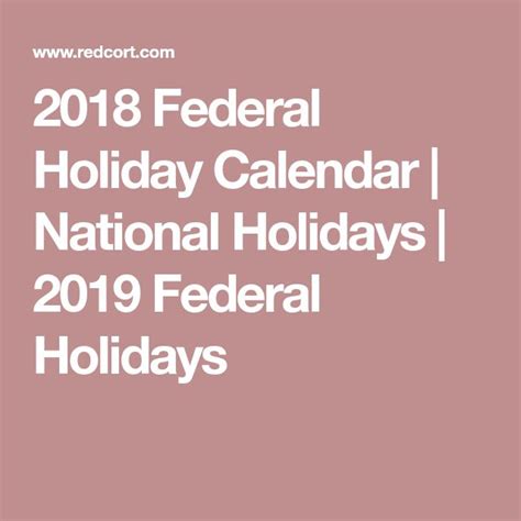 federal holiday calendar national holidays  federal