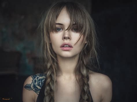 Wallpaper Face Women Long Hair Brunette Anastasia Scheglova
