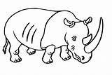 Coloring Rhinoceros Pages Kids Printable sketch template