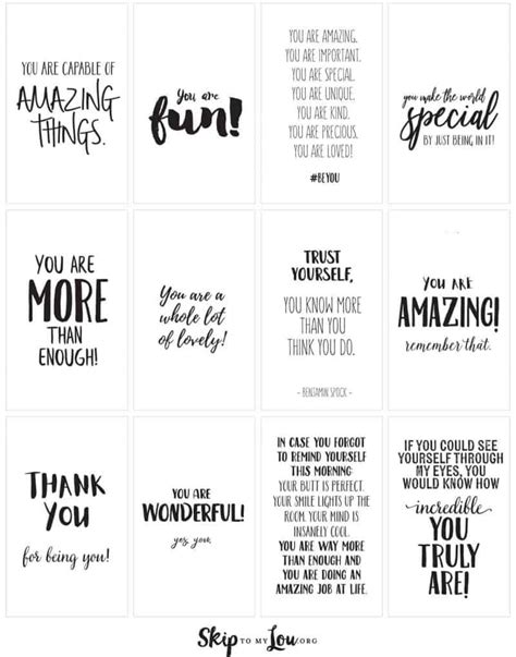printable positive affirmations cards  printable templates
