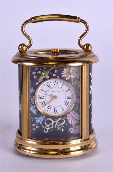 miniature tiffany  halcyon days enamel carriage clock