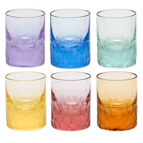 Moser Pebbles Shot Glasses Set Of 6 Assorted Colors Gump S