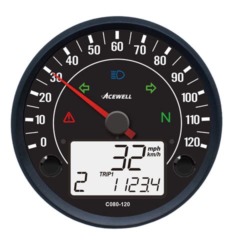 acewell acewell speedometers ace mm ca  mm diameter analogue   speedo