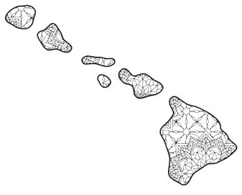 hawaii map outline printable state shape stencil pattern diy