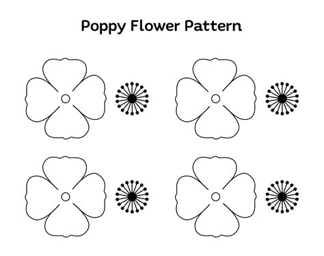 paper printable poppy flower pattern     printablee