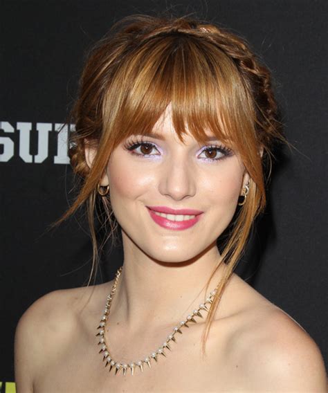 Bella Thorne Long Straight Casual Updo Hairstyle With