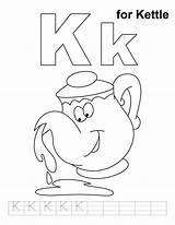 Kettle Coloring Handwriting Practice Kids Bestcoloringpages Pages Alphabet Preschool Color sketch template