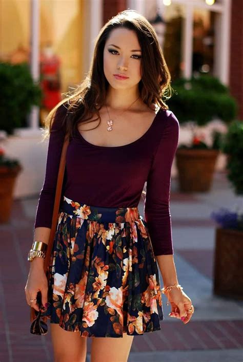 cute skater skirts outfits  ways  wear skater skirts  chic