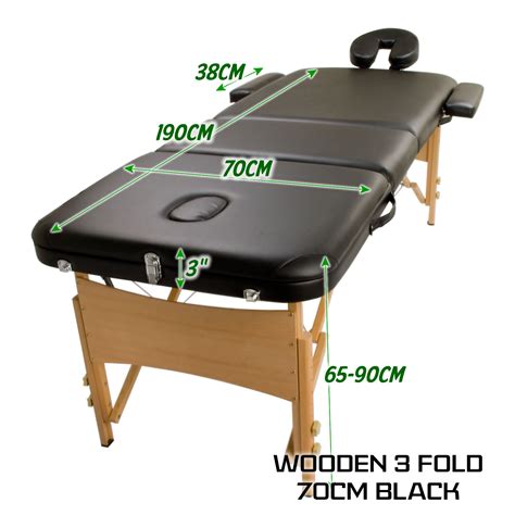 70cm wooden portable massage table black forever beauty