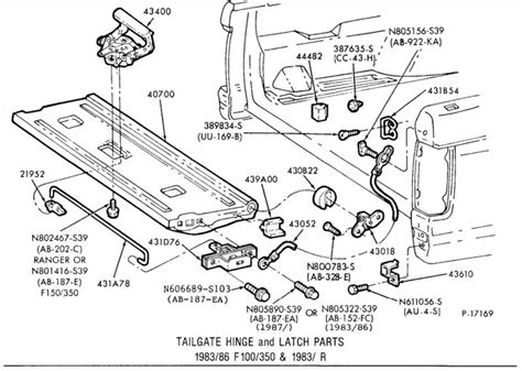 toyota tacoma tailgate parts diagram