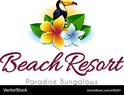 beach resort logo royalty  vector image vectorstock
