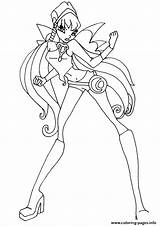 Winx Club Charmix Stella Coloring Pages Pose Printable Print Color Drawing Book Categories sketch template