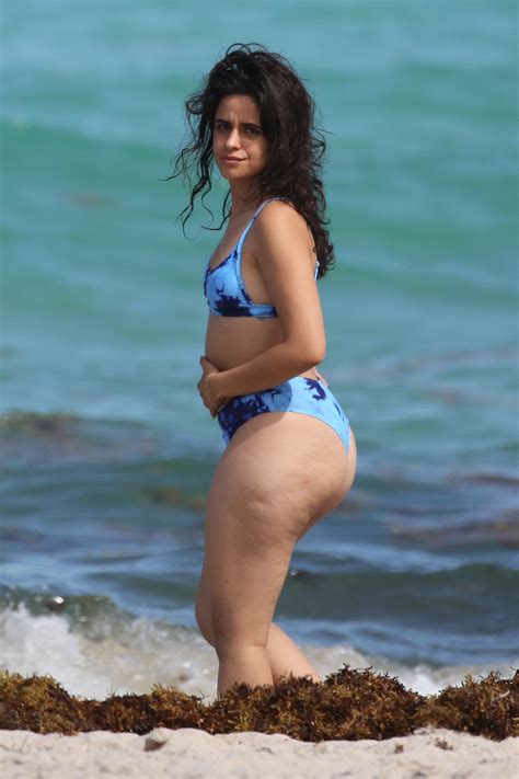 wet camila cabello shows off curves on beach with shawn mendes