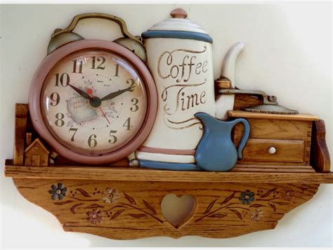 Coffee Pot Clock Vintage Kitchen Wall Decor