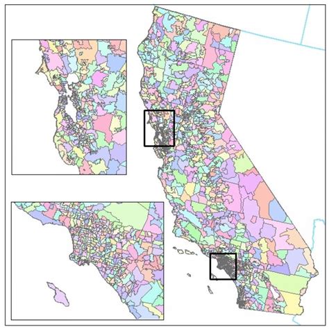 california zip code map by city map