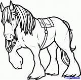 Horse Coloring Pages Clydesdale Color Drawing Draw Horses Step Colouring Angus Print Draft Kids Printable Brave Cheval Coloriage Designlooter Clipartmag sketch template