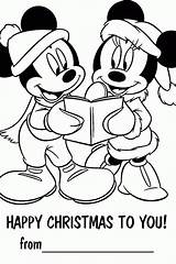 Coloring Card Christmas Pages Printable Clipart Mouse Mickey Minnie Cards Library Popular sketch template