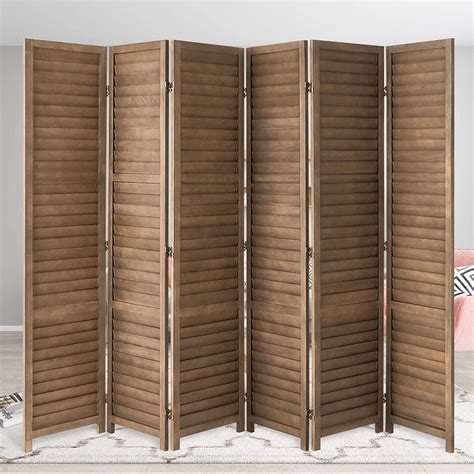 yodolla  ft tall room divider  panel wood privacy screen