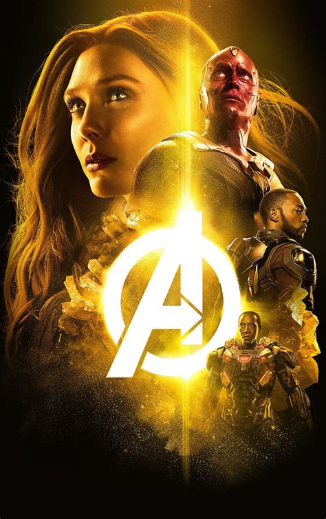 avengers infinity war 2018 the mind stone poster hd 4k