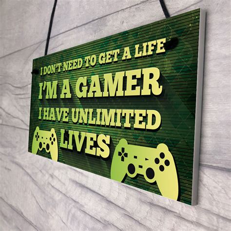 gaming sign bedroom accessories hanging sign  games room