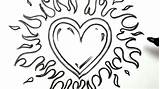 Easy Heart Drawing Drawings Flames Hearts Cool Cute Fire Draw Simple Graffiti Clipart Designs Boyfriend Cliparts Clip Sketches Girl Beginners sketch template
