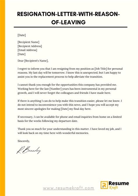 top  resignation letter examples     reason