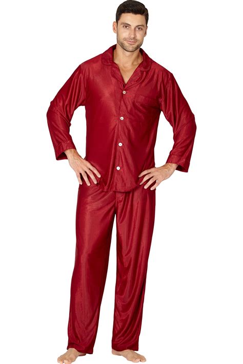 intimo mens classic tricot pajama set burgundy small walmartcom