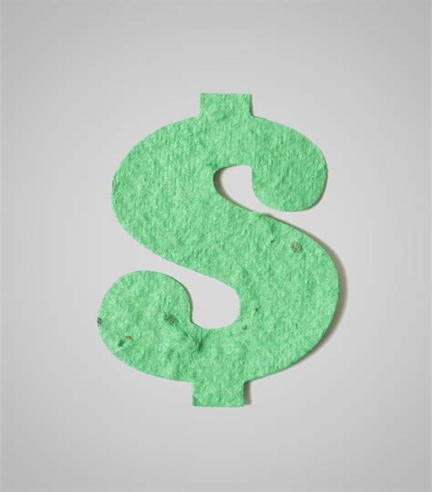 seed paper dollar sign shape
