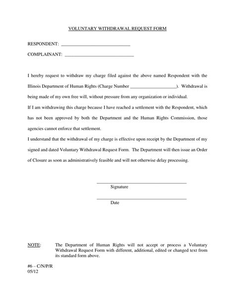 illinois voluntary withdrawal request form fill  sign