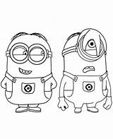 Minions Coloring Two Printable Topcoloringpages Pages sketch template